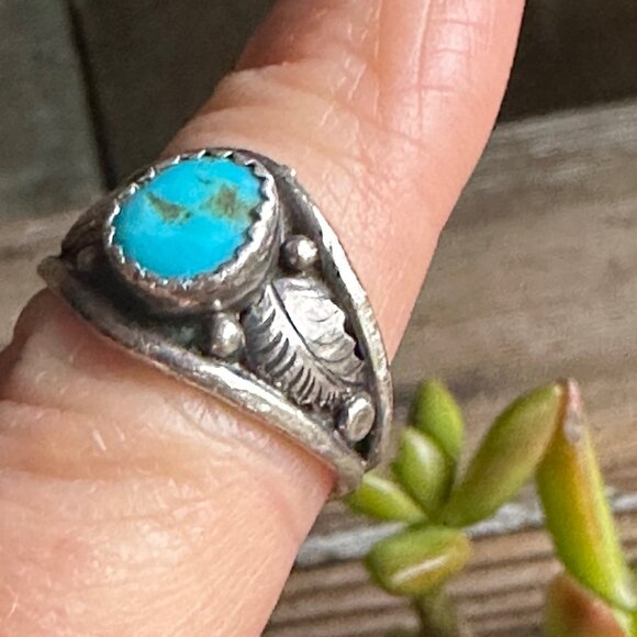 Navajo Sterling Turquoise Ring | Size 6.5 | Southwestern Native American - Picture 7 of 7